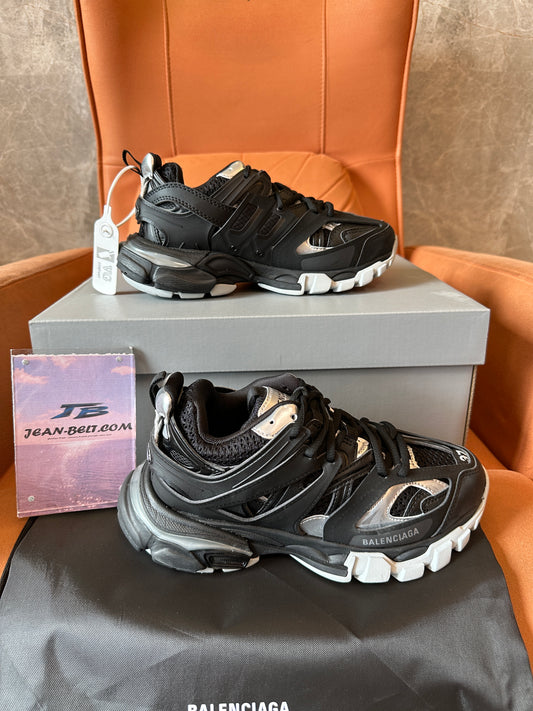 Balenciaga Track Sneakers Black Silver – Mesh & Nylon Running Shoes