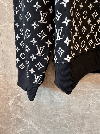 Louis Vuitton monogram gradient knit hoodie in black