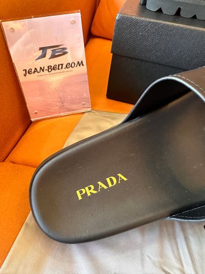 Prada slippers for unisex black