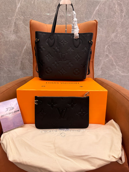 Louis Vuitton monogram emeinte m45685 neverfull mm tote