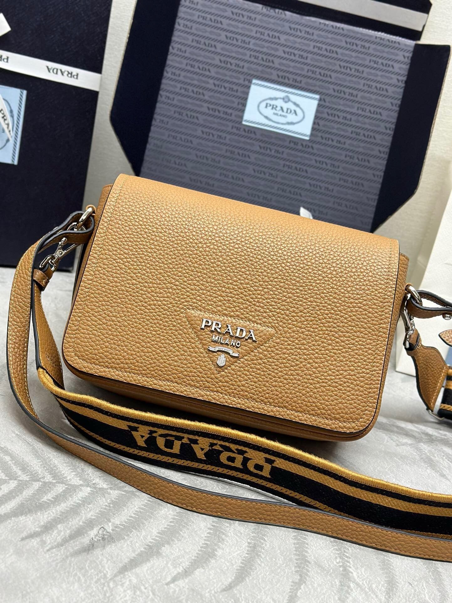 Prada deer-grained leather bag