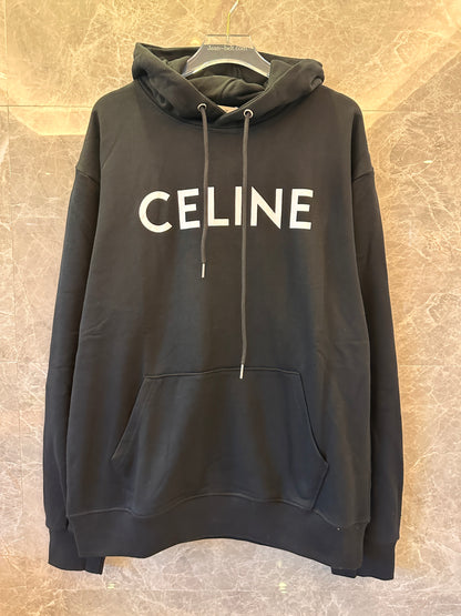 Celine hoody loose hoodie in cotton fleece black