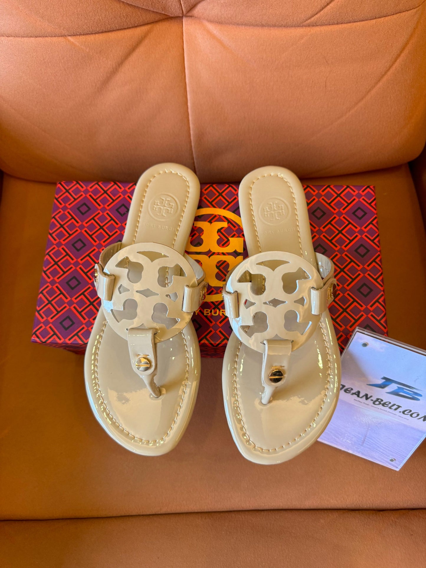 Tory Burch flip flop cream