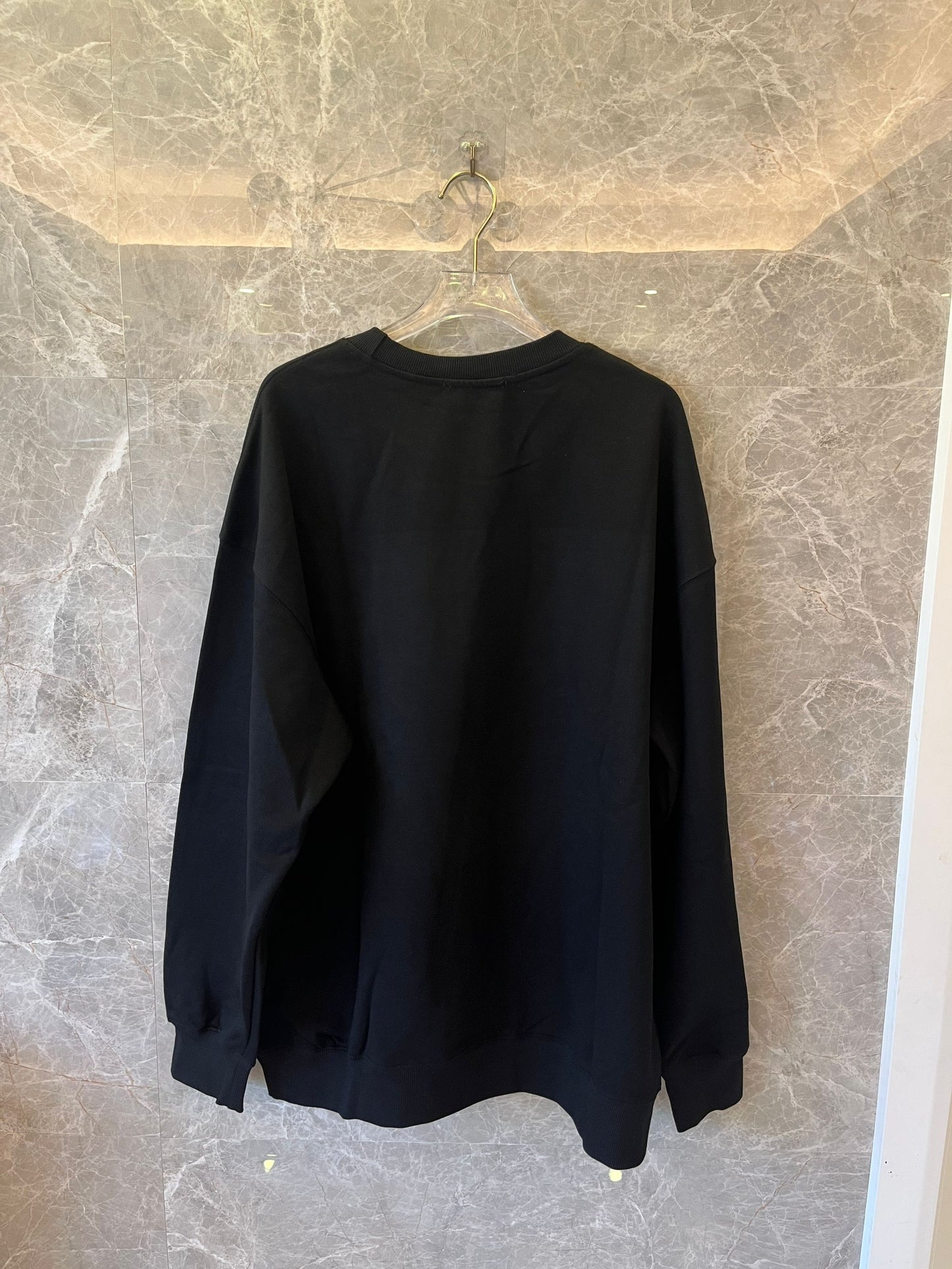 Balenciaga lock logo washed and worn round neck sweatshirt