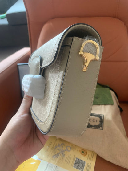 Gucci 1955 jumbo handbag mini white