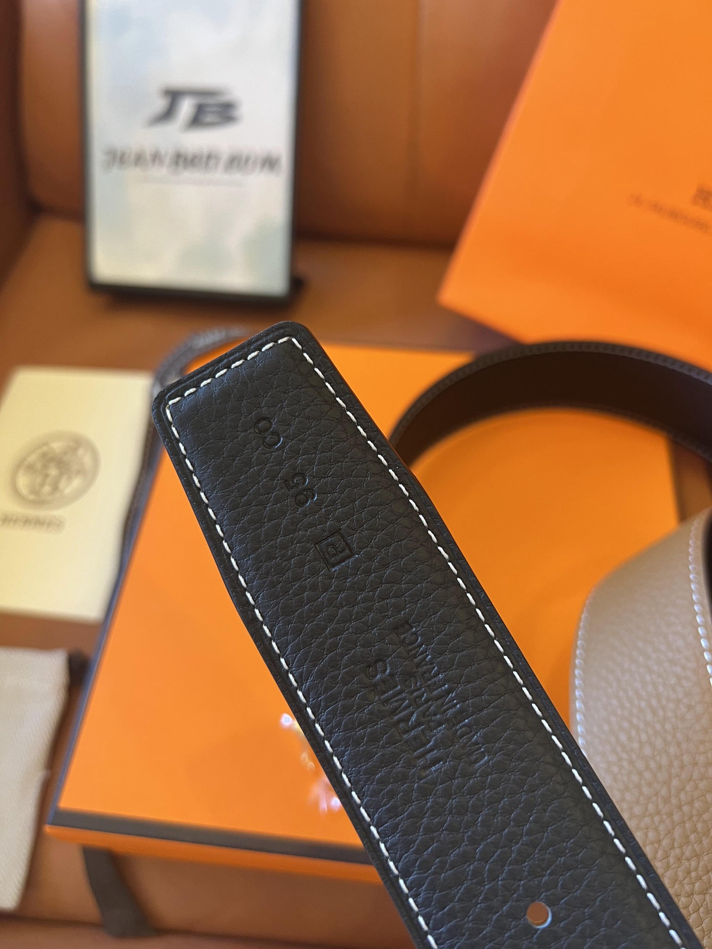 Hermès reversible belt in brown and black leather with gold H buckle