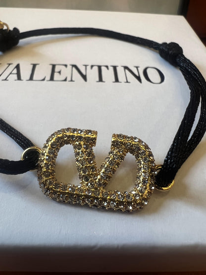 Valentino Garavani crystal-embellished VLogo signature bracelet