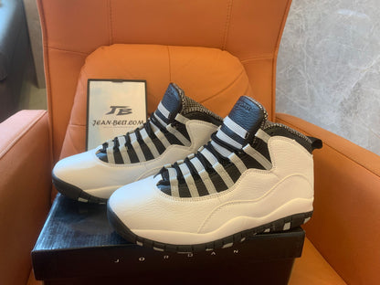 Air Jordan Retro 10 series - classic white & black basketball sneakers