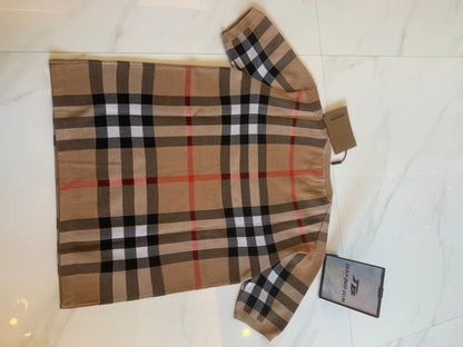 Burberry checked short-sleeve knit top