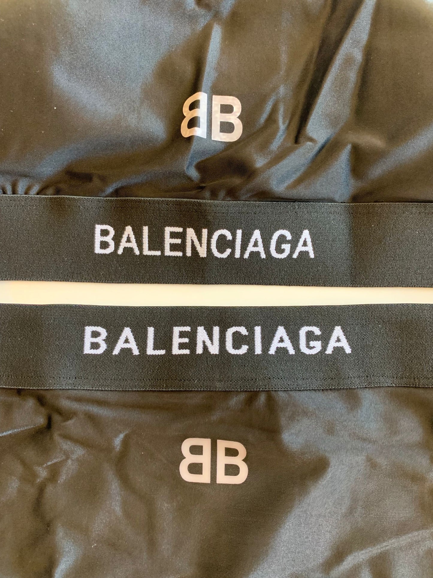 Balenciaga women's black logo swim set - racerback top and swim shorts