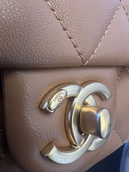 Chanel cf classic flap mini bag brown