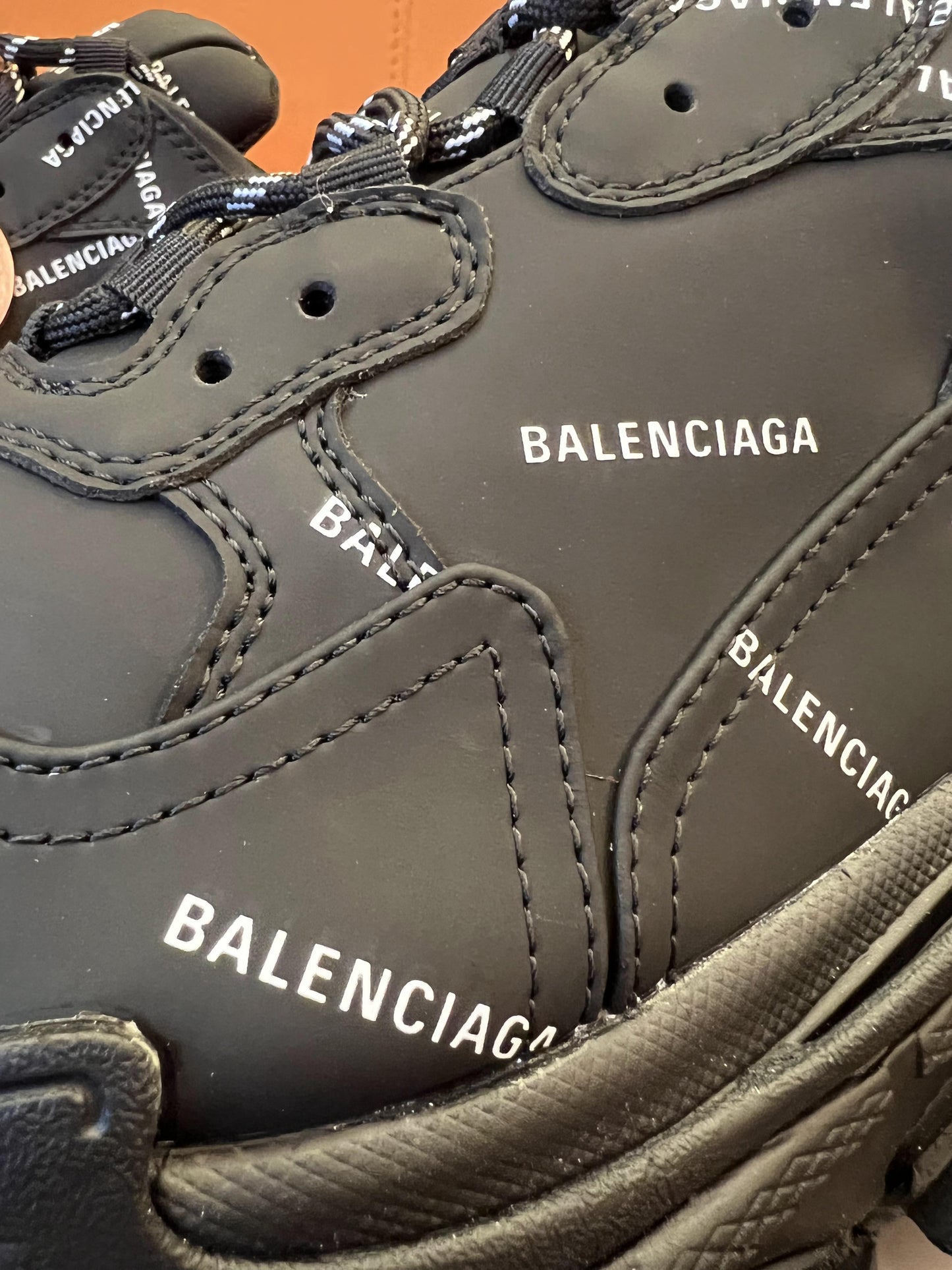 Balenciaga Triple S black chunky sneakers shoes