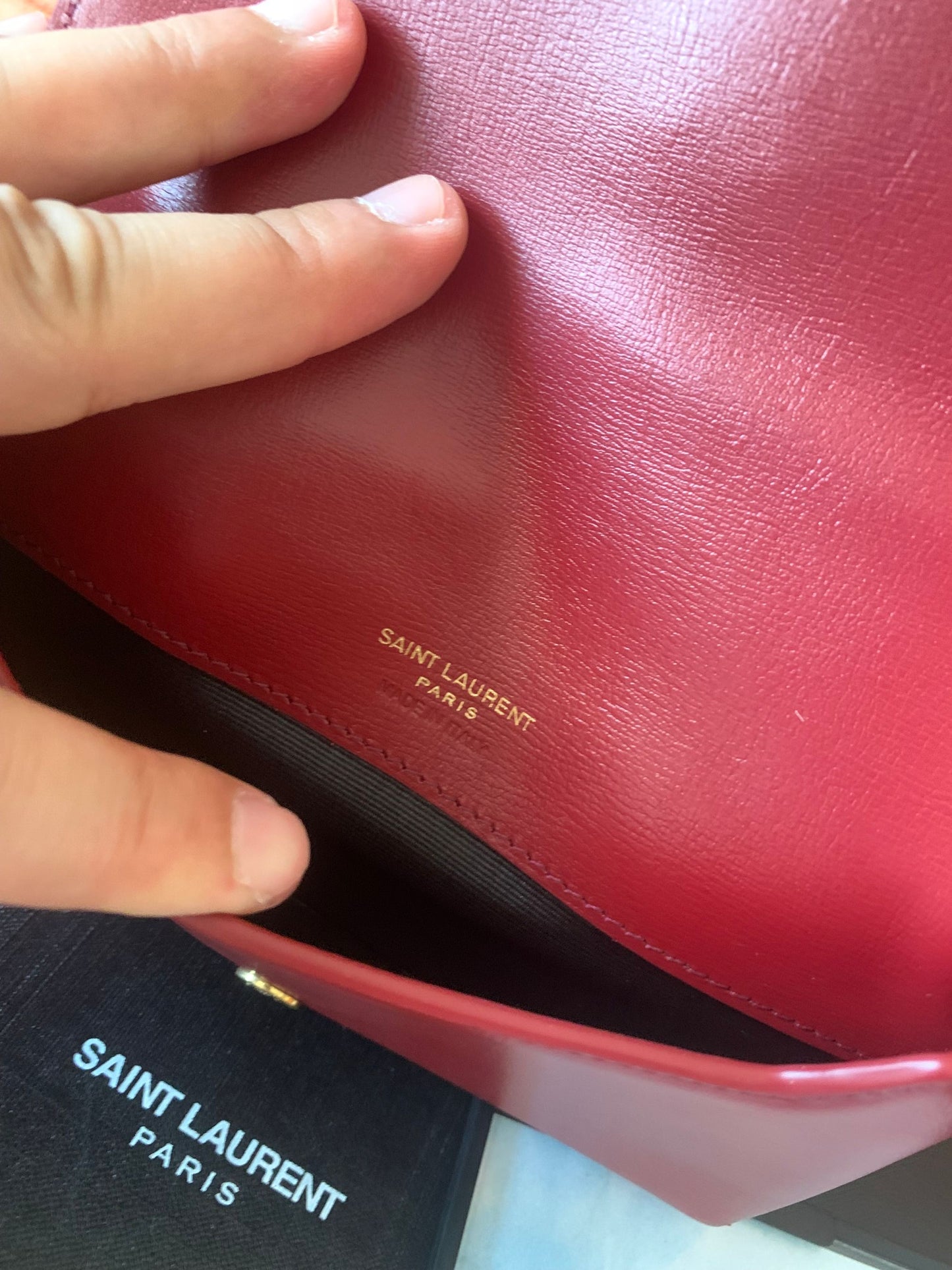 Saint Laurent clutch caviar red