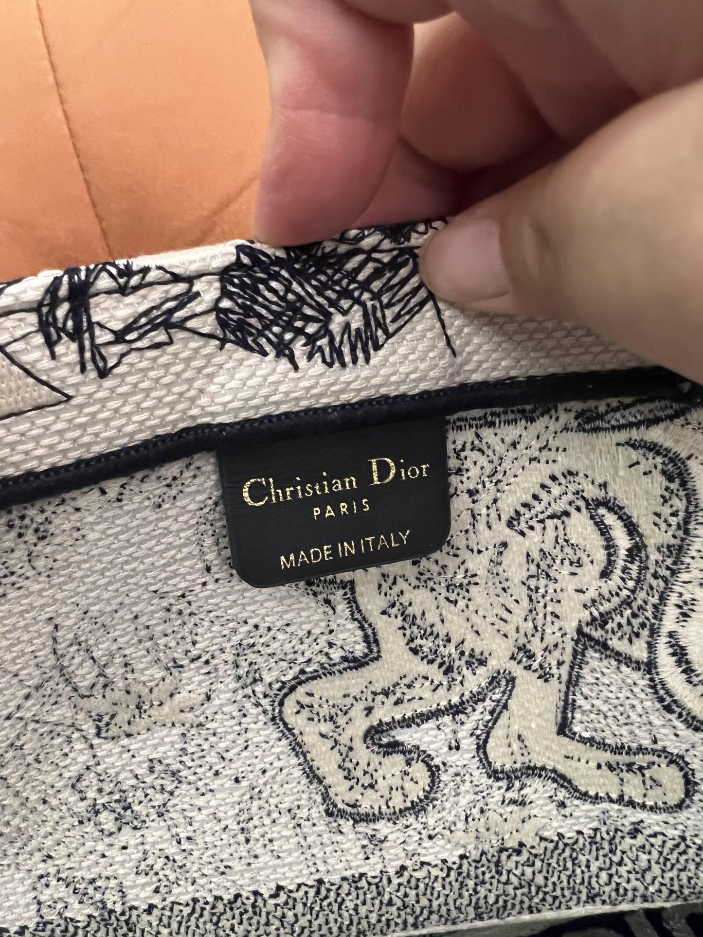 Dior book tote blue tiger