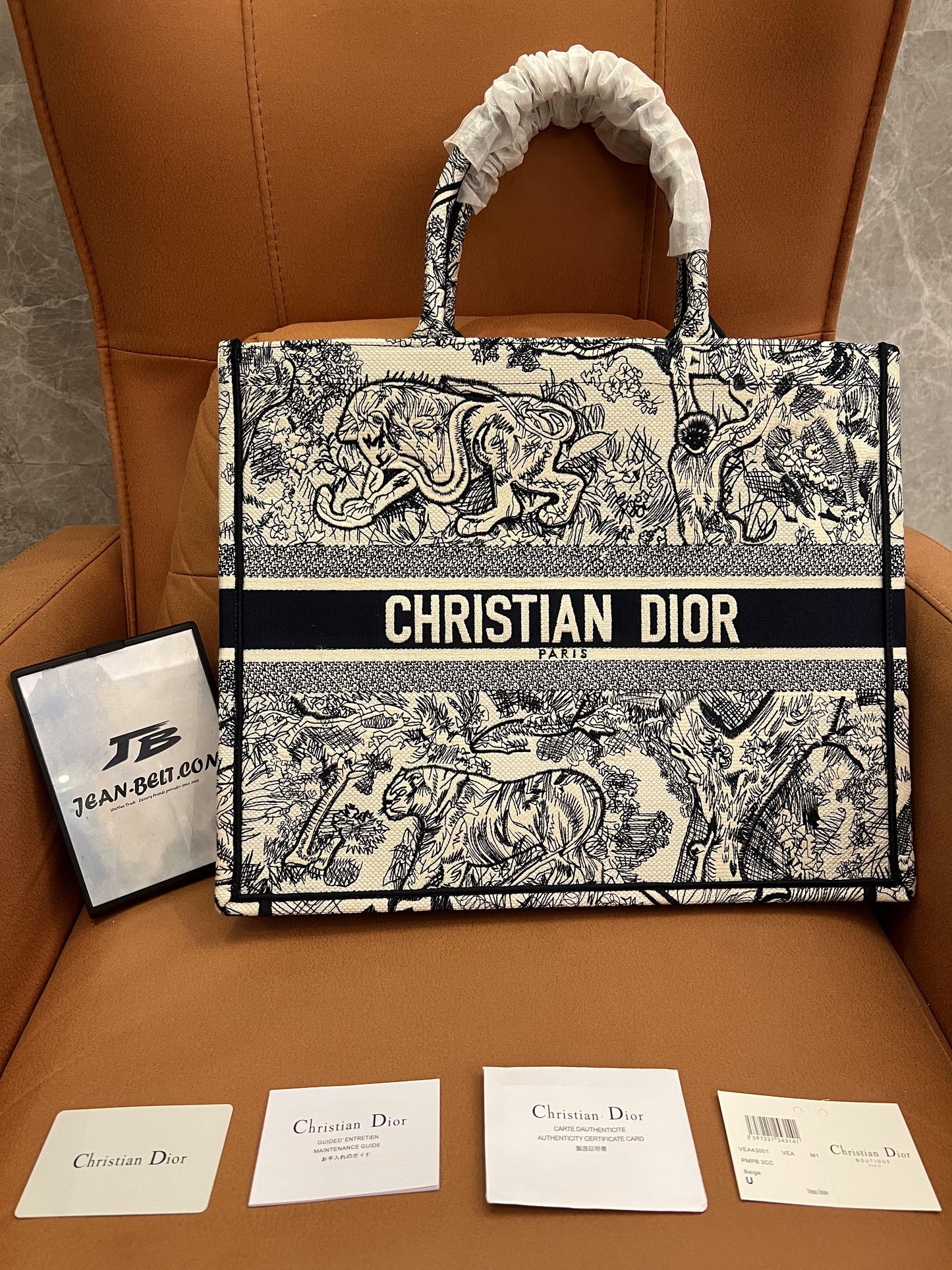 Dior book tote blue tiger