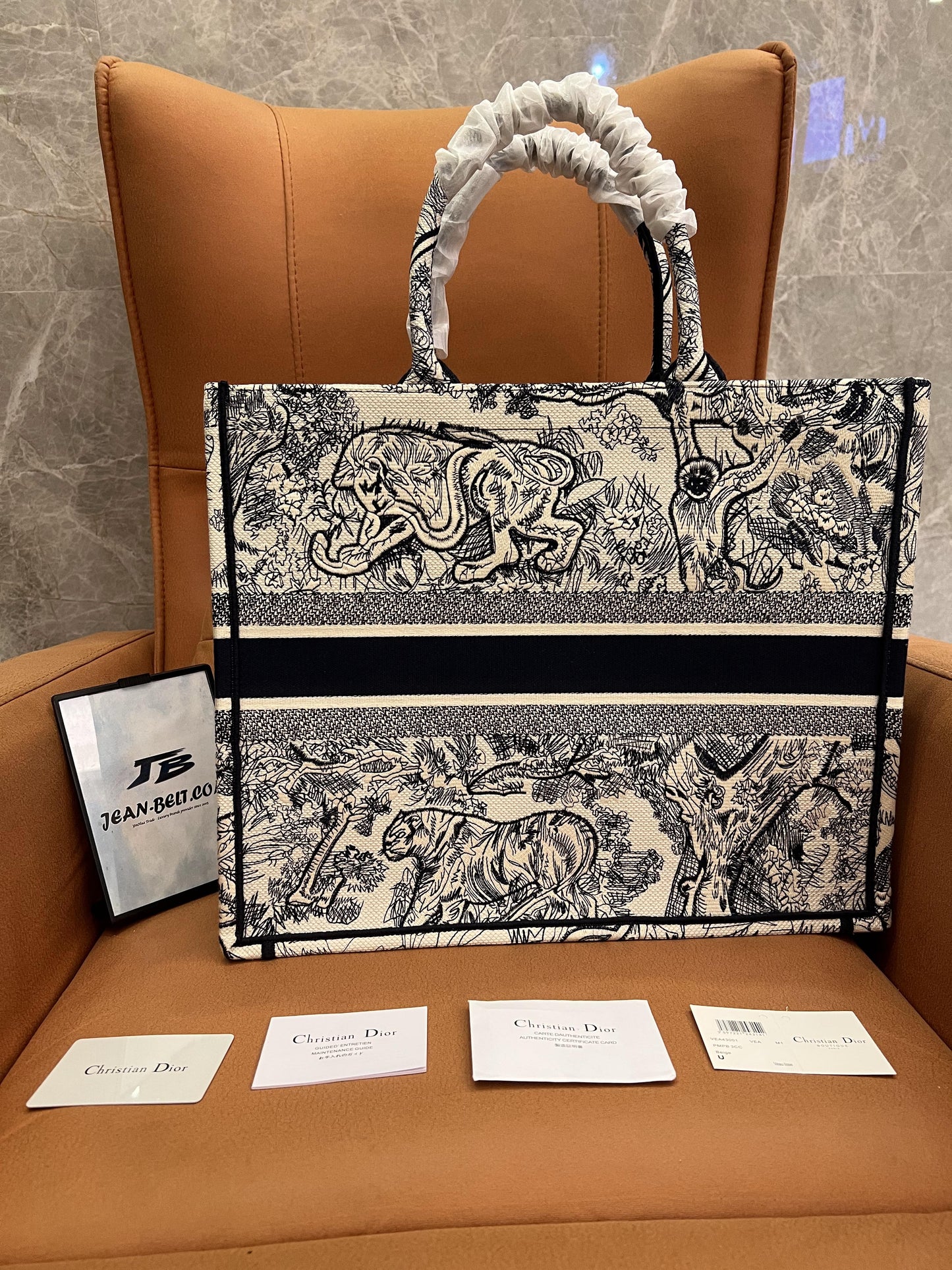 Dior book tote blue tiger