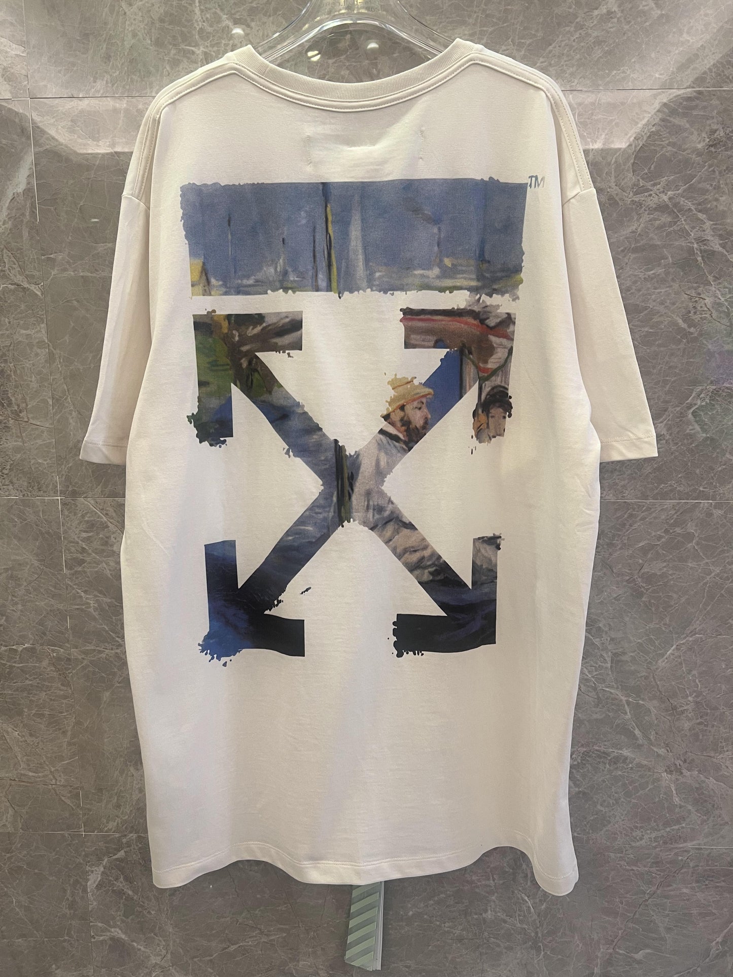 Off-White classic white t-shirt with artistic back graphic