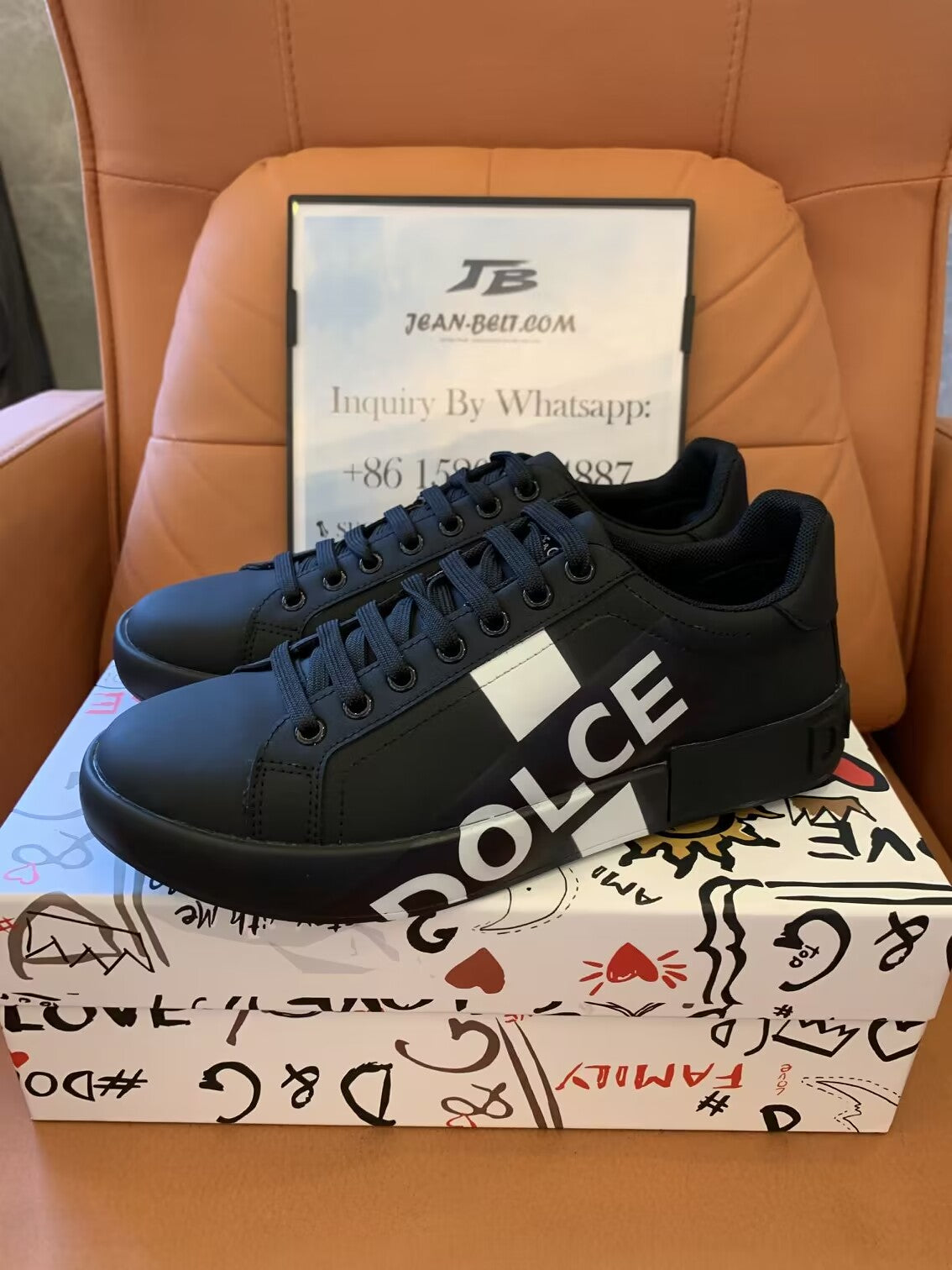 Dolce & Gabbana Portofino black nylon sneakers