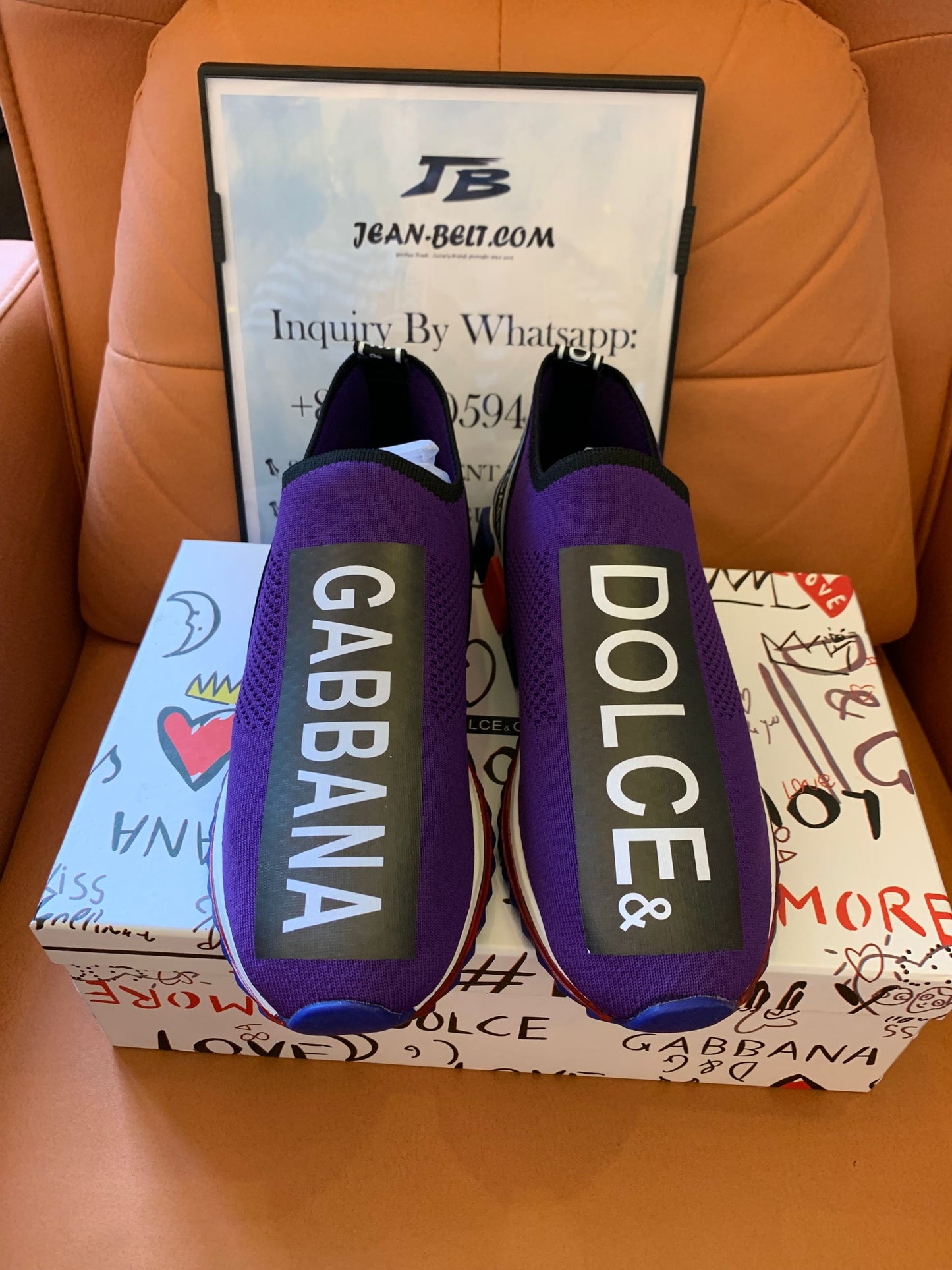 Dolce & Gabbana knit slip-on trainers purple