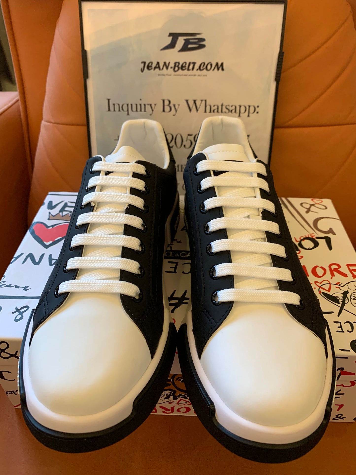 Dolce & Gabbana colour-block leather sneakers