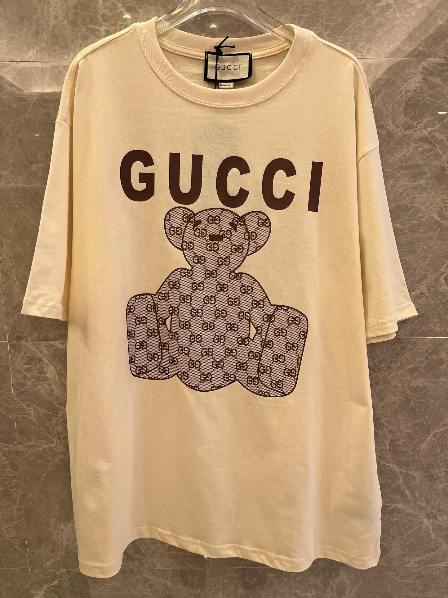 Gucci Beige teddy bear GG monogram t-shirt