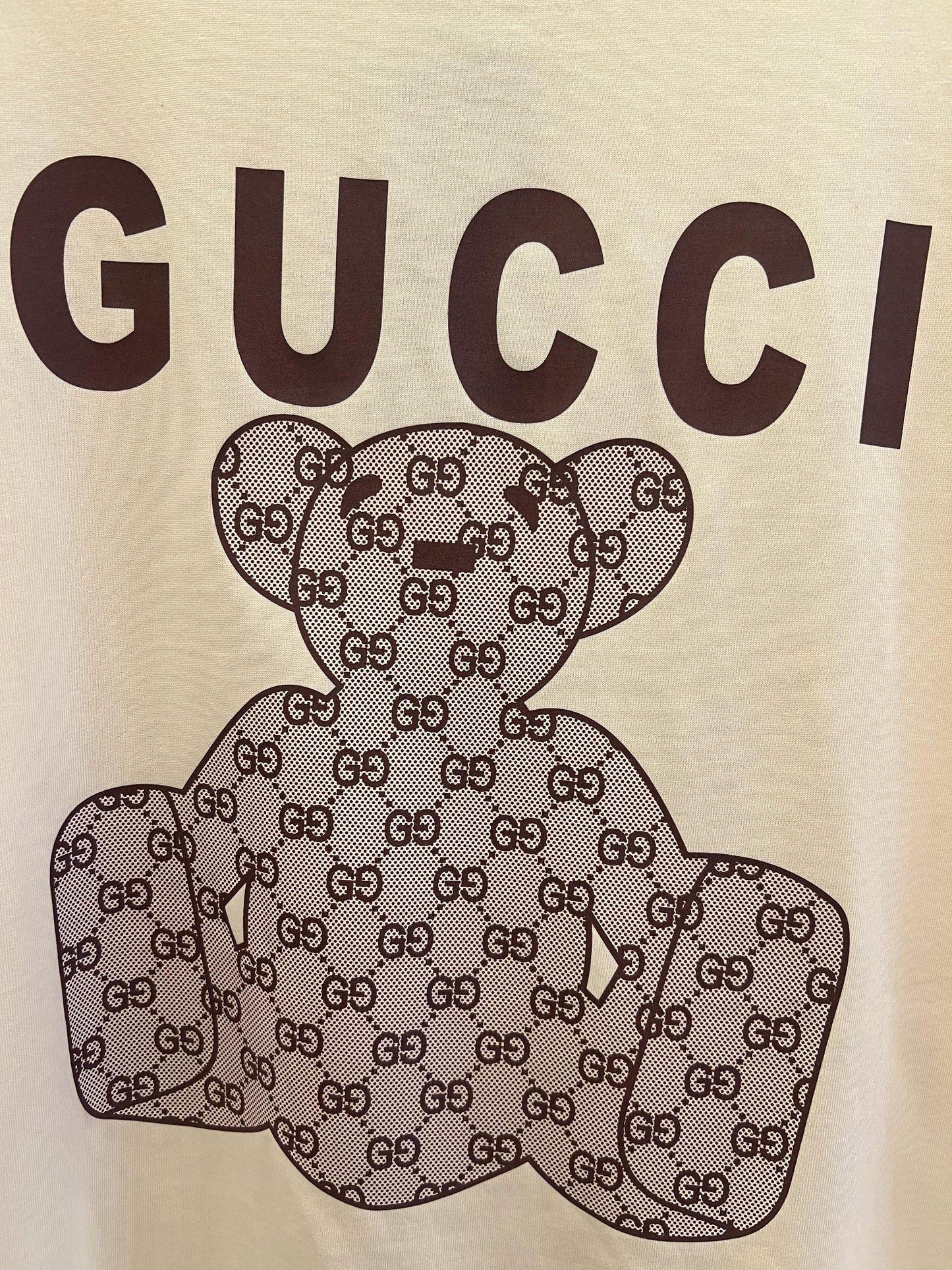 Gucci Beige teddy bear GG monogram t-shirt