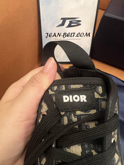 Dior black/grey rubber and oblique canvas Diorizon ankle boots