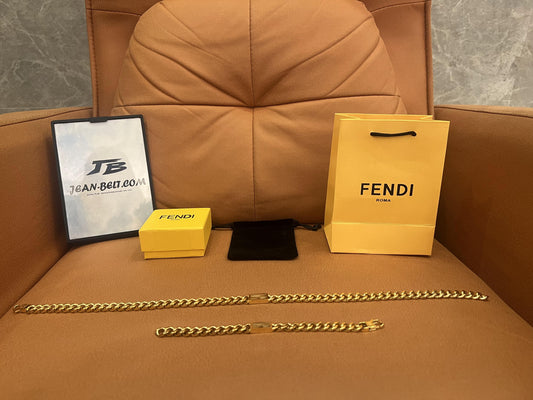 Fendi gold-tone chain bracelet and necklace set