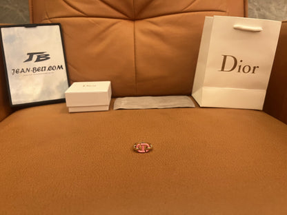 Dior CD pink enamel and gold-tone ring