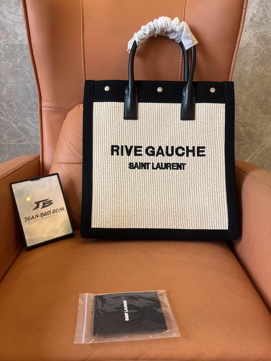 Yves Saint Laurent rive gauche tote bag in raffia for women