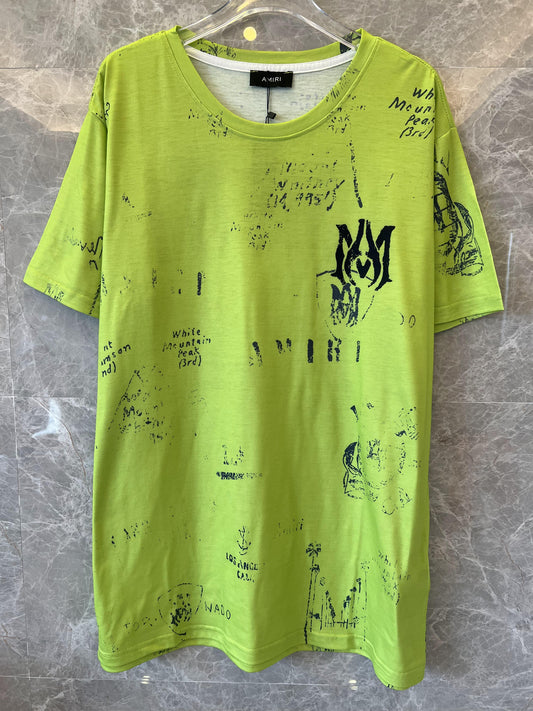 Amiri graphic print neon green t-shirt