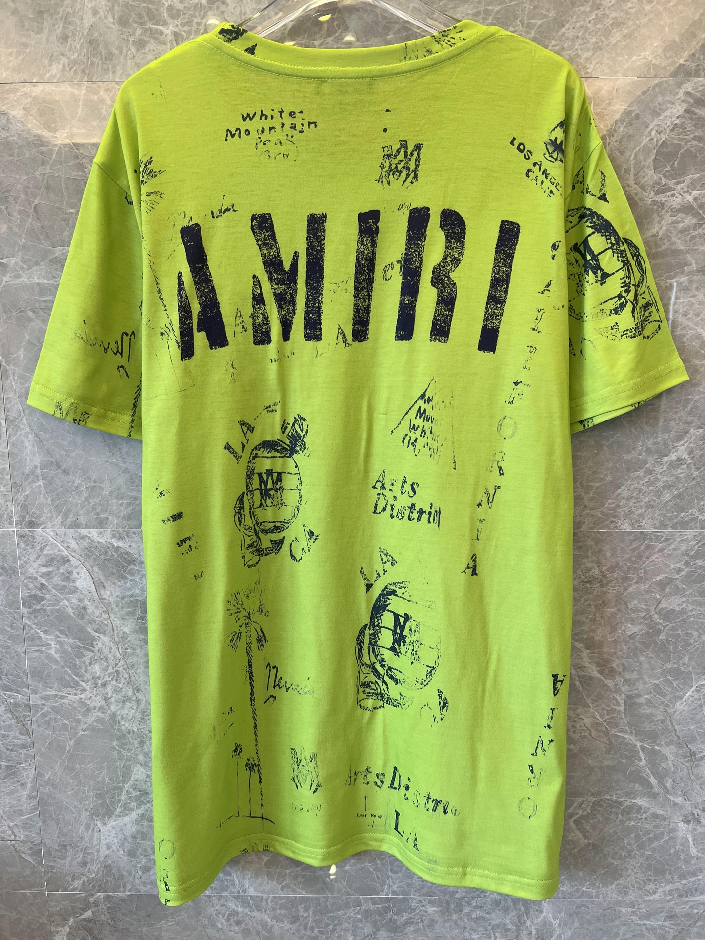 Amiri graphic print neon green t-shirt