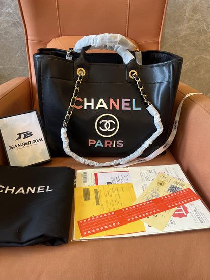 Chanel 22 tote shopping bag black