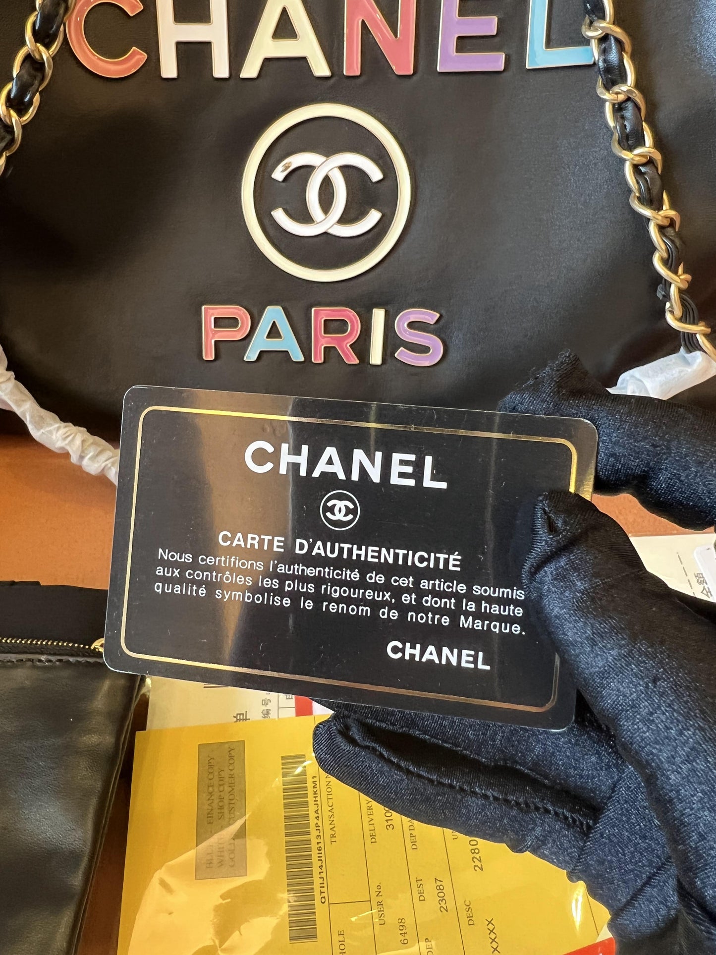 Chanel 22 tote shopping bag black