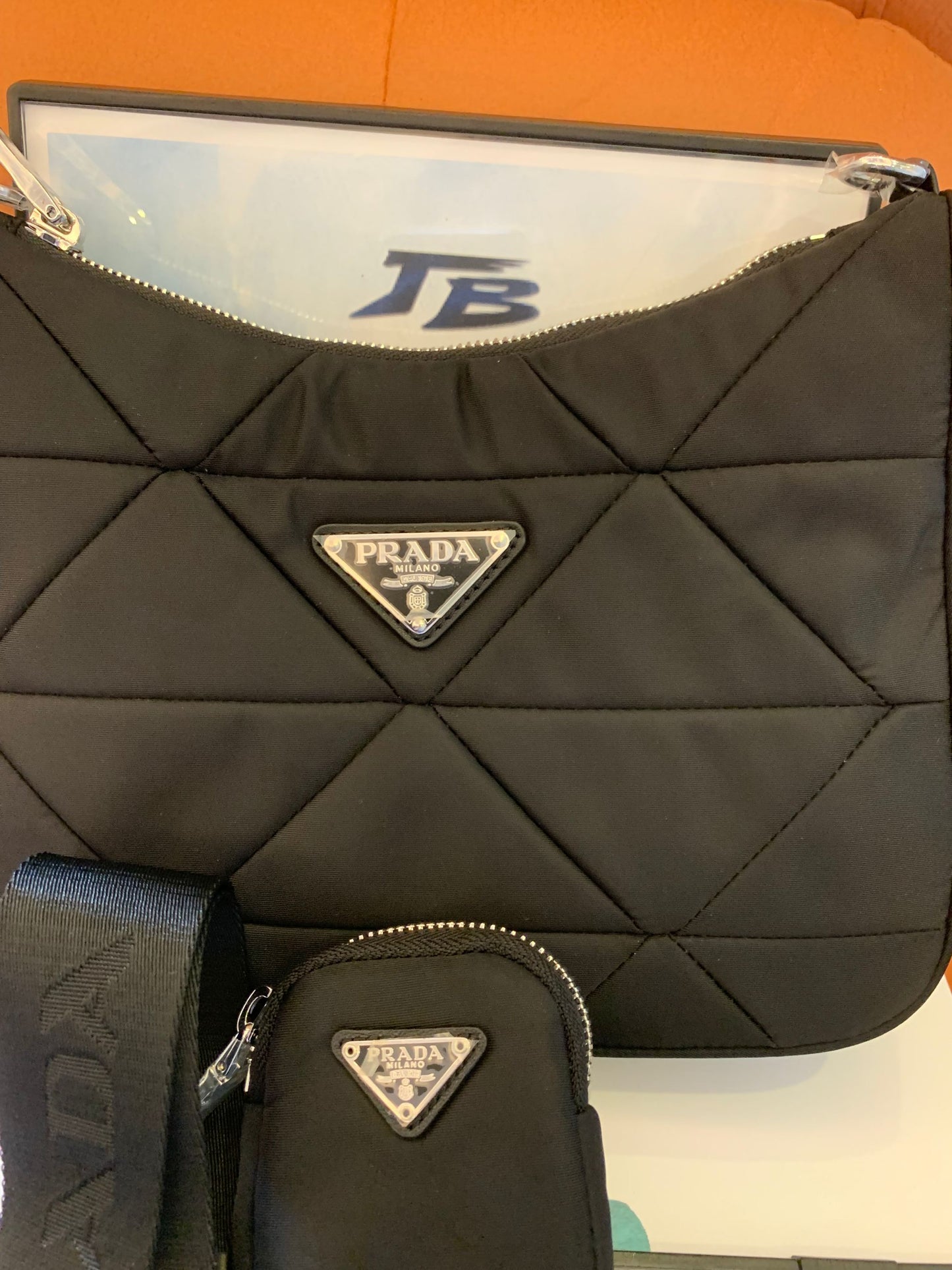 Prada padded re-nylon shoulder bag