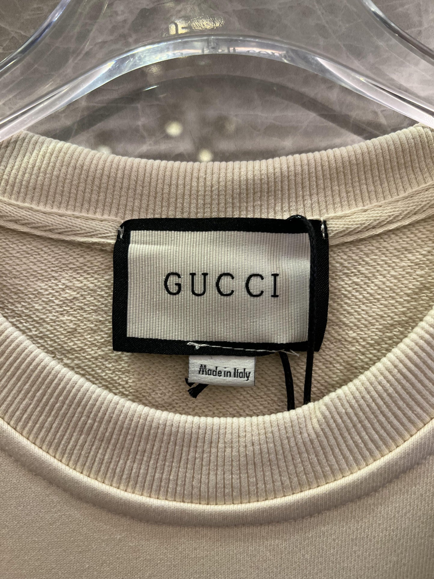 Gucci graphic logo sweatshirt in cream