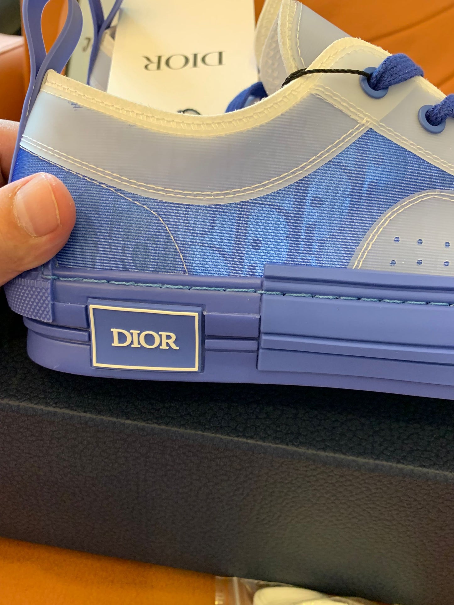 Christian Dior B23 blue oblique canvas