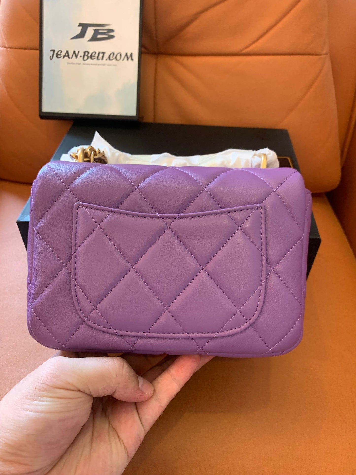 Chanel cf classic flap bag purple