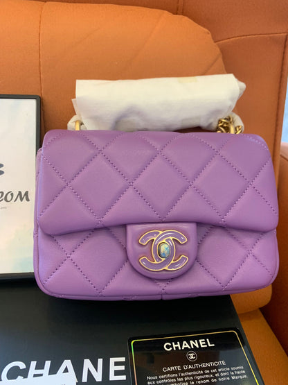 Chanel cf classic flap bag purple