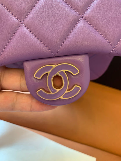 Chanel cf classic flap bag purple