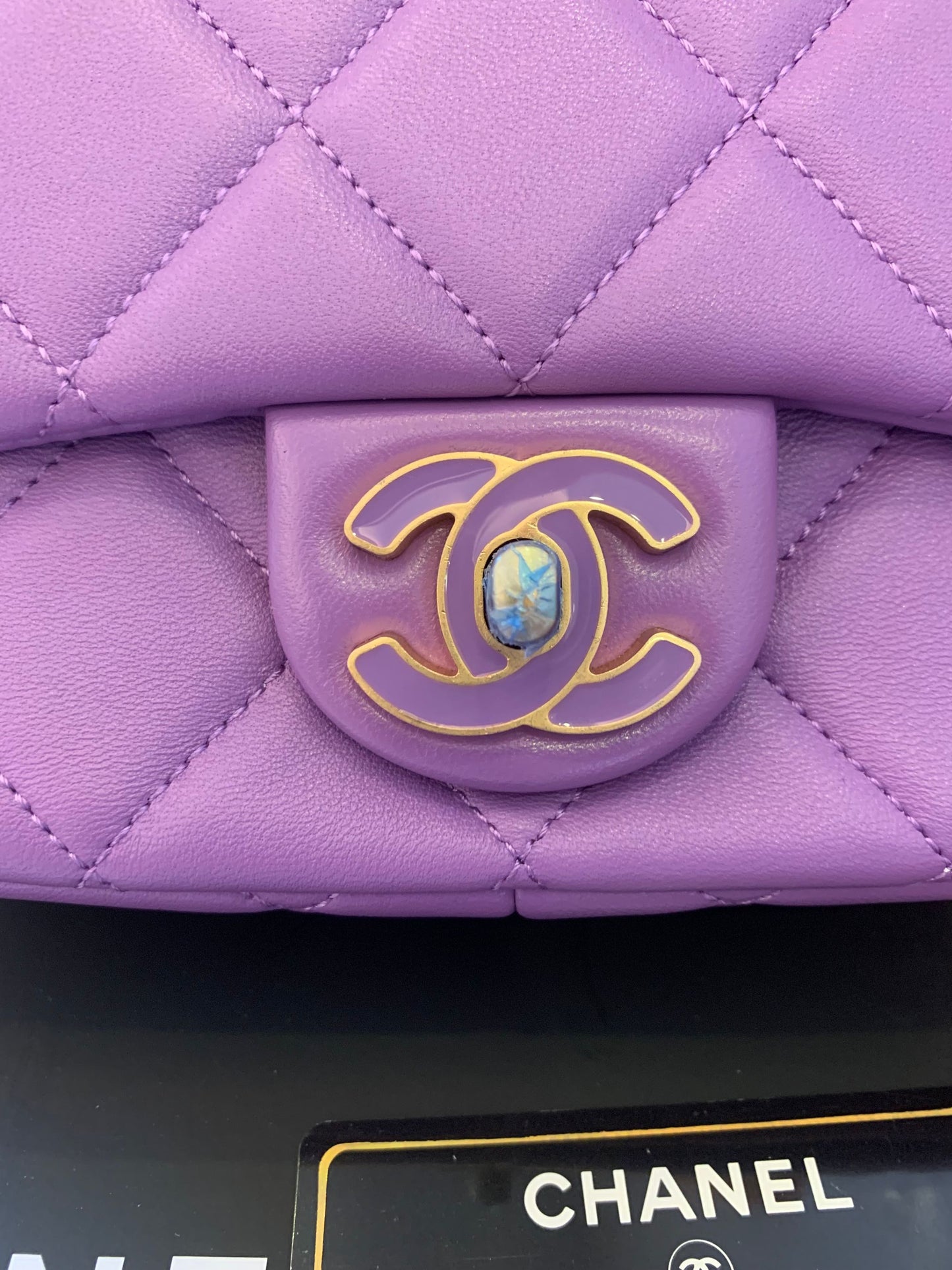 Chanel cf classic flap bag purple