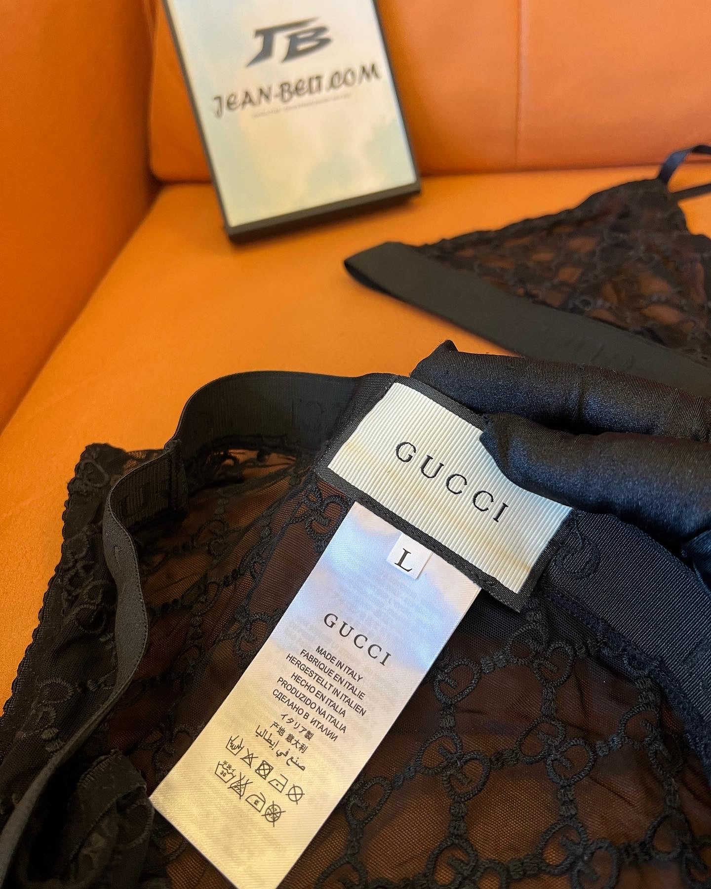 Gucci black lace two-piece lingerie set