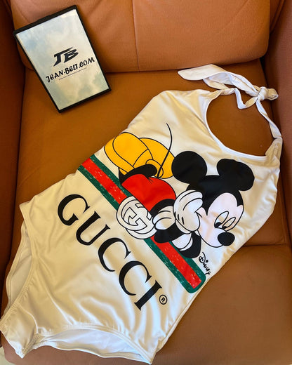 Gucci x Disney mickey mouse white one-piece swimsuit