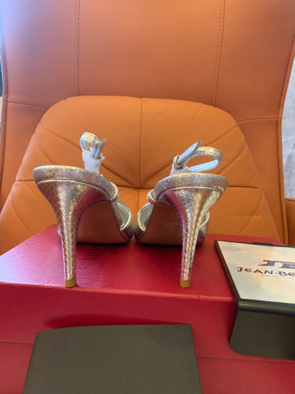 Rene Caovilla satin slingback high heels