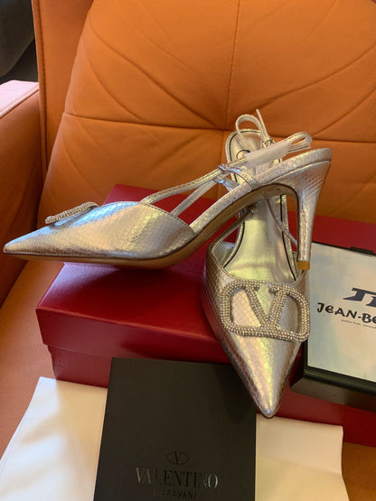 Valentino silver stiletto high heels