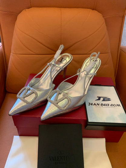 Valentino silver stiletto high heels