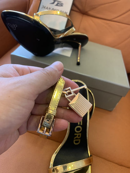 Tom Ford padlock leather high sandals