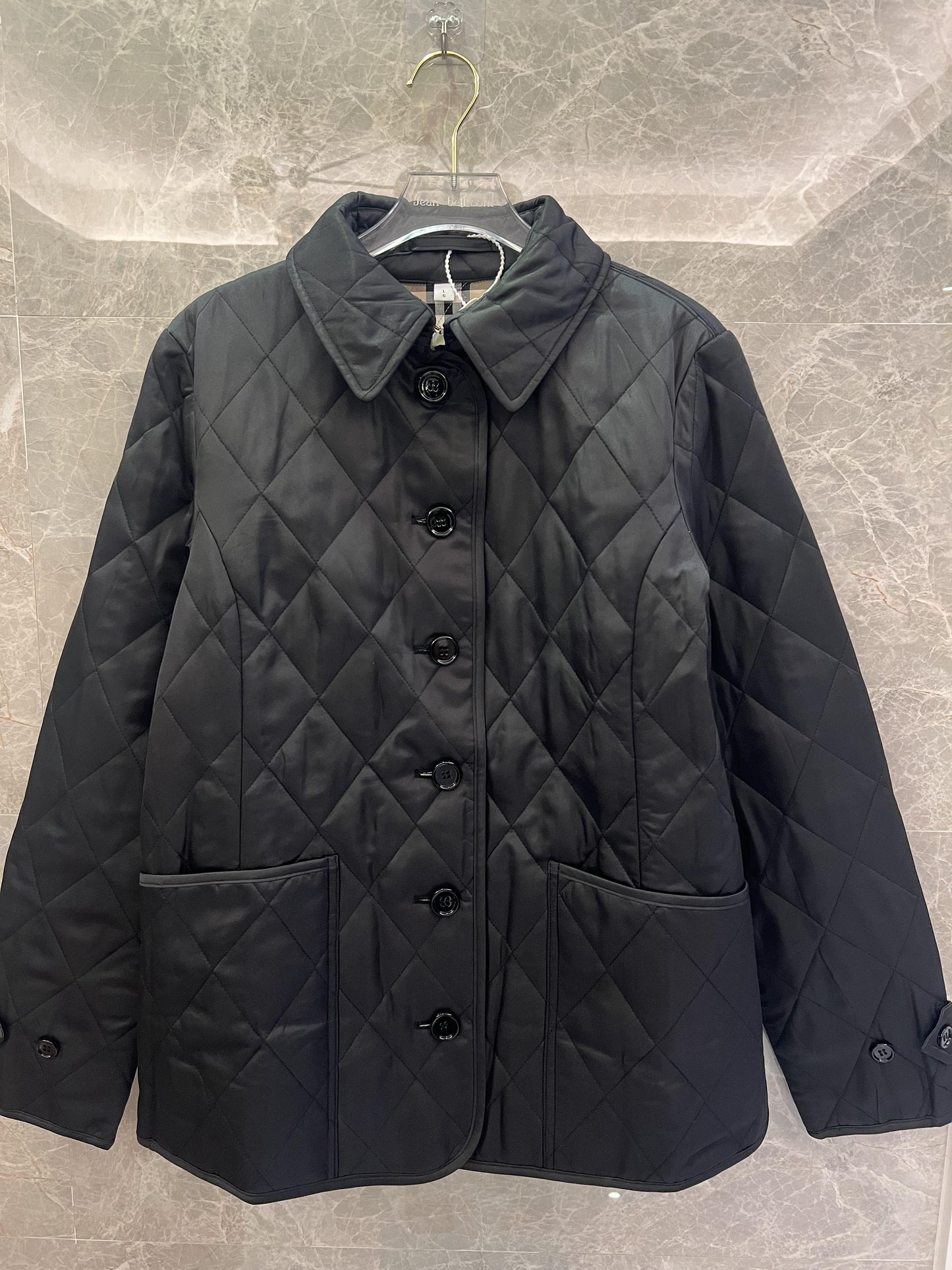 Burberry black quilted jacket