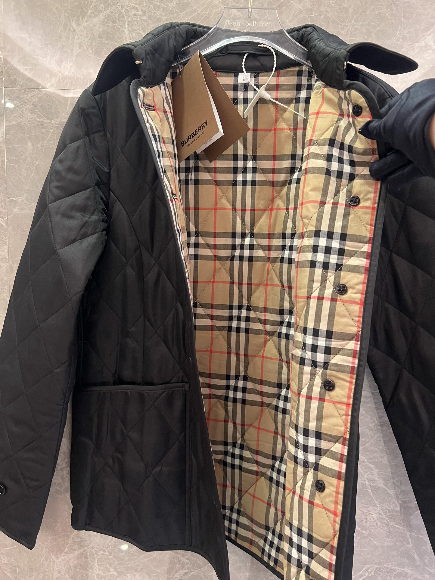 Burberry black quilted jacket