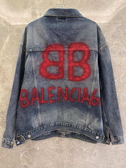 Balenciaga graffiti denim jacket